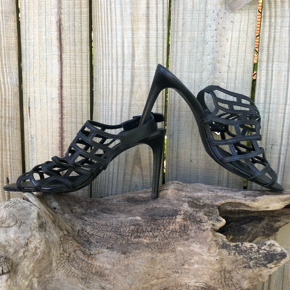 Lauren Ralph Lauren Sandra Black Caged High Heels